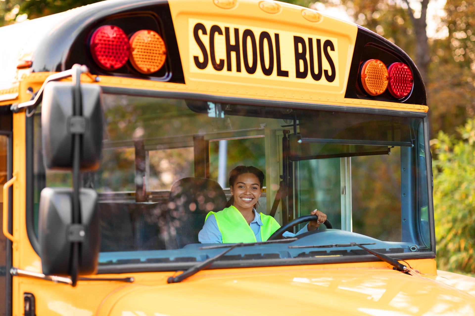 School bus with KDS student transport tracking